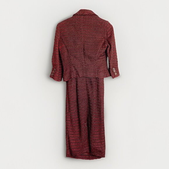 VTG Sophie Sitbon Paris Tailored Tweed Blazer Dress Set Sz 8 Old Money 50s 60s - Picture 12 of 13